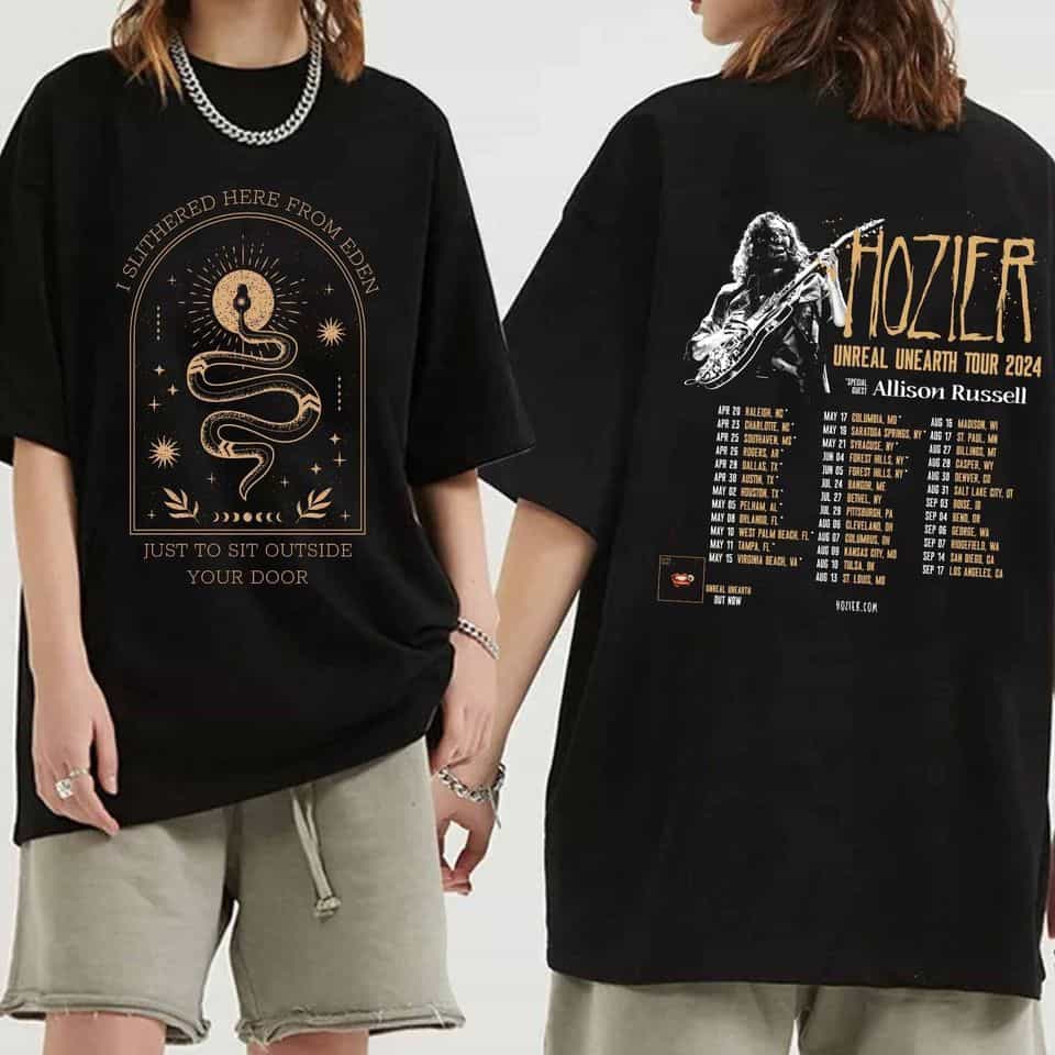 Hozier 2024 Tour Vintage Shirt, Hozier Unreal Unearth Tour 2024 T Shirt